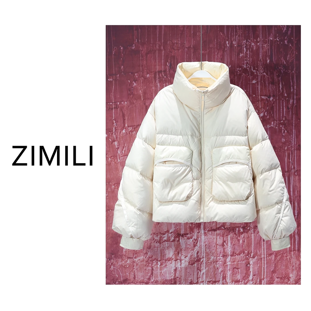 【LIANG哥女装】冬季米杏色大绒感收腰收袖高领羽绒服WD165-1