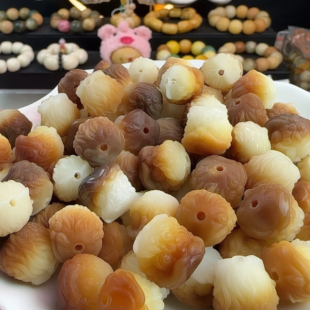 手串菩提根/象牙果卡15/16半壁醒狮10颗