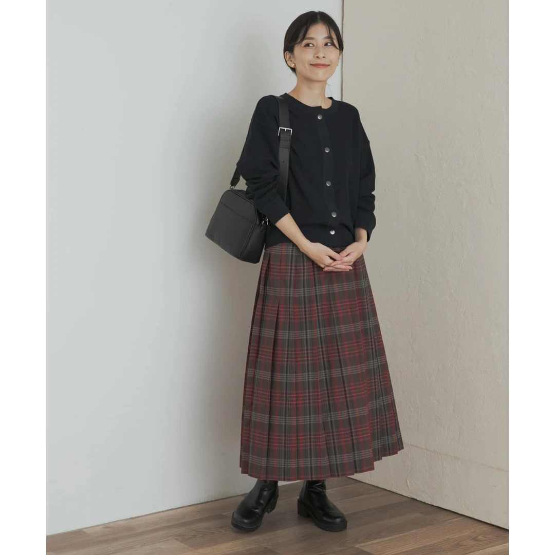 【MonTendre】D 秋冬新款 显瘦格子原宿风高腰百搭复古长袖半身裙