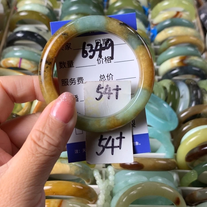 未镶嵌蛇纹石玉手镯6349