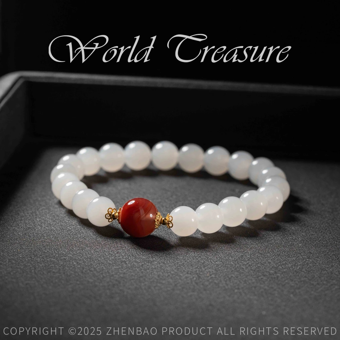 【世间臻宝】牛血红南红玛瑙DIY手串/JS618/8m+/16#/多样性发/8