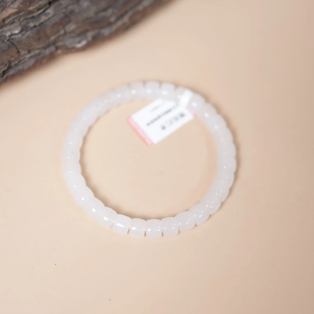 【房博专属】和田玉青海料6*7桶珠单圈手串HTY0011