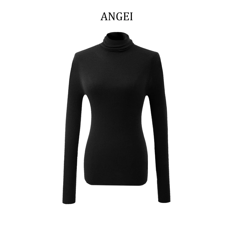 【ANGEI】100绵羊毛德国扬子纱一线成衣堆堆领打底衫［可机洗］8603