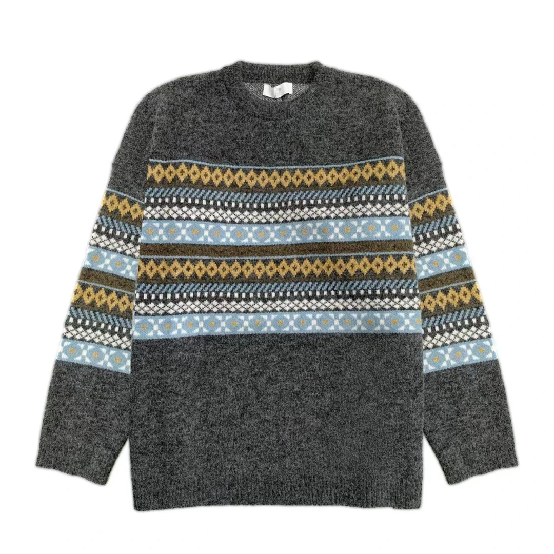 DEZI宝藏衣橱软糯毛菱形格条纹百搭舒适女毛衣LS9248088