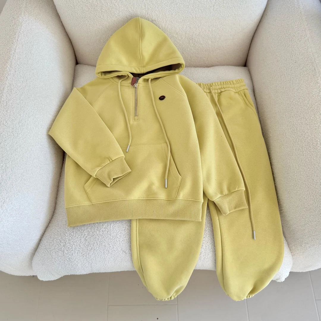 肉肉家-【春季多巴胺套装】儿童2025年新款休闲时尚连帽舒适套装