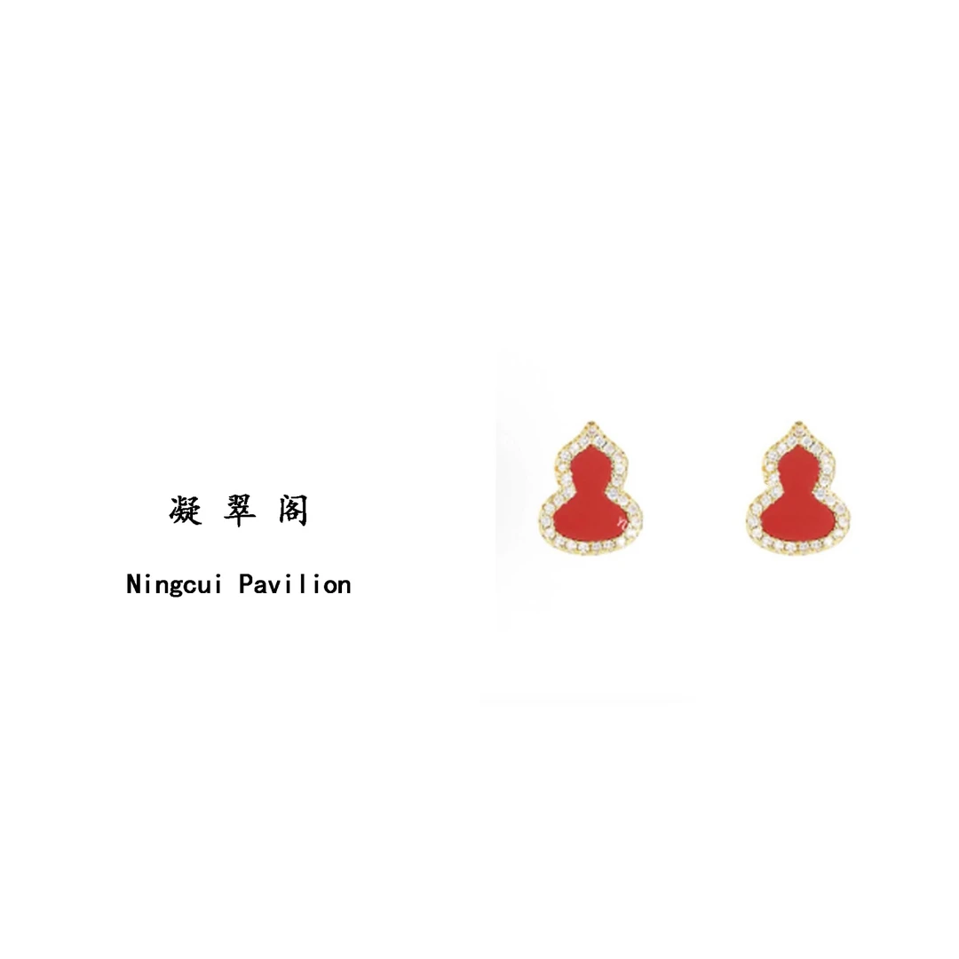 铜合金耳饰 Ningcui Pavilion 【attract wealth】 个性轻奢女士耳