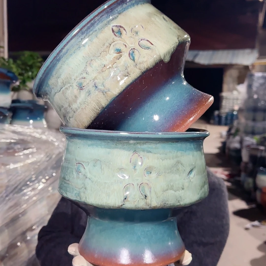 紫砂花盆高17口21