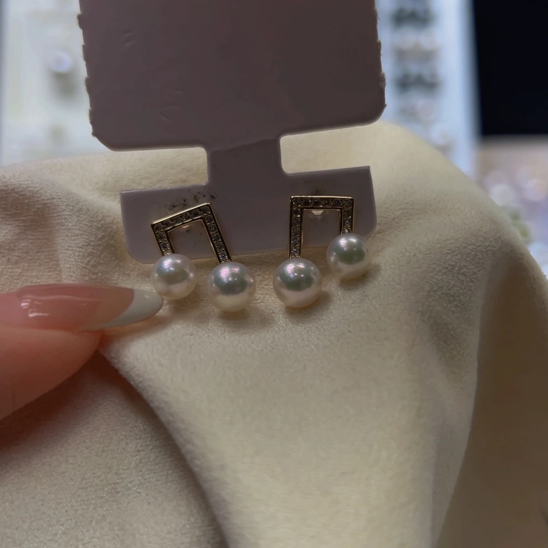 耳饰海水珍珠银S925镶嵌