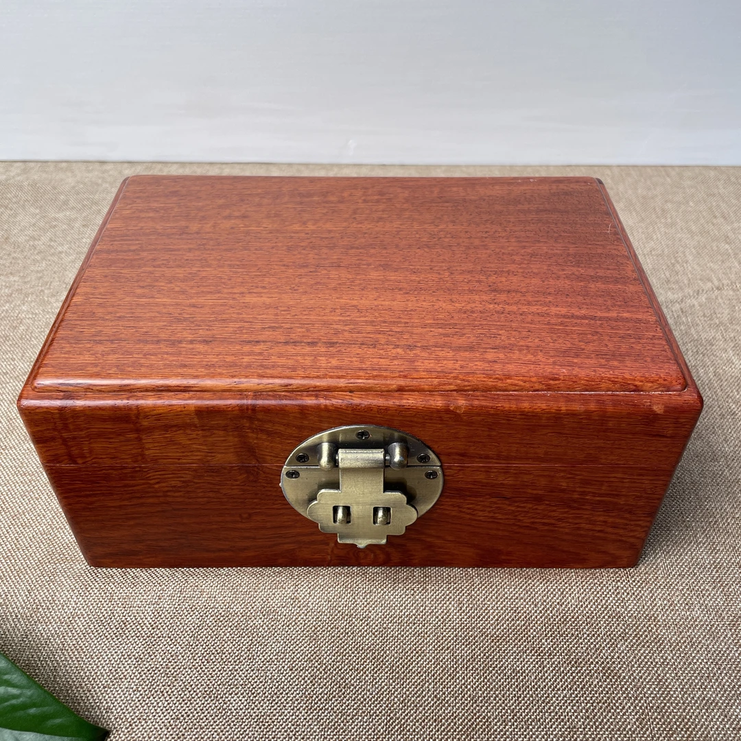 M缅甸花梨20*13.5*8红木首饰收纳盒新中式带锁国风实木质