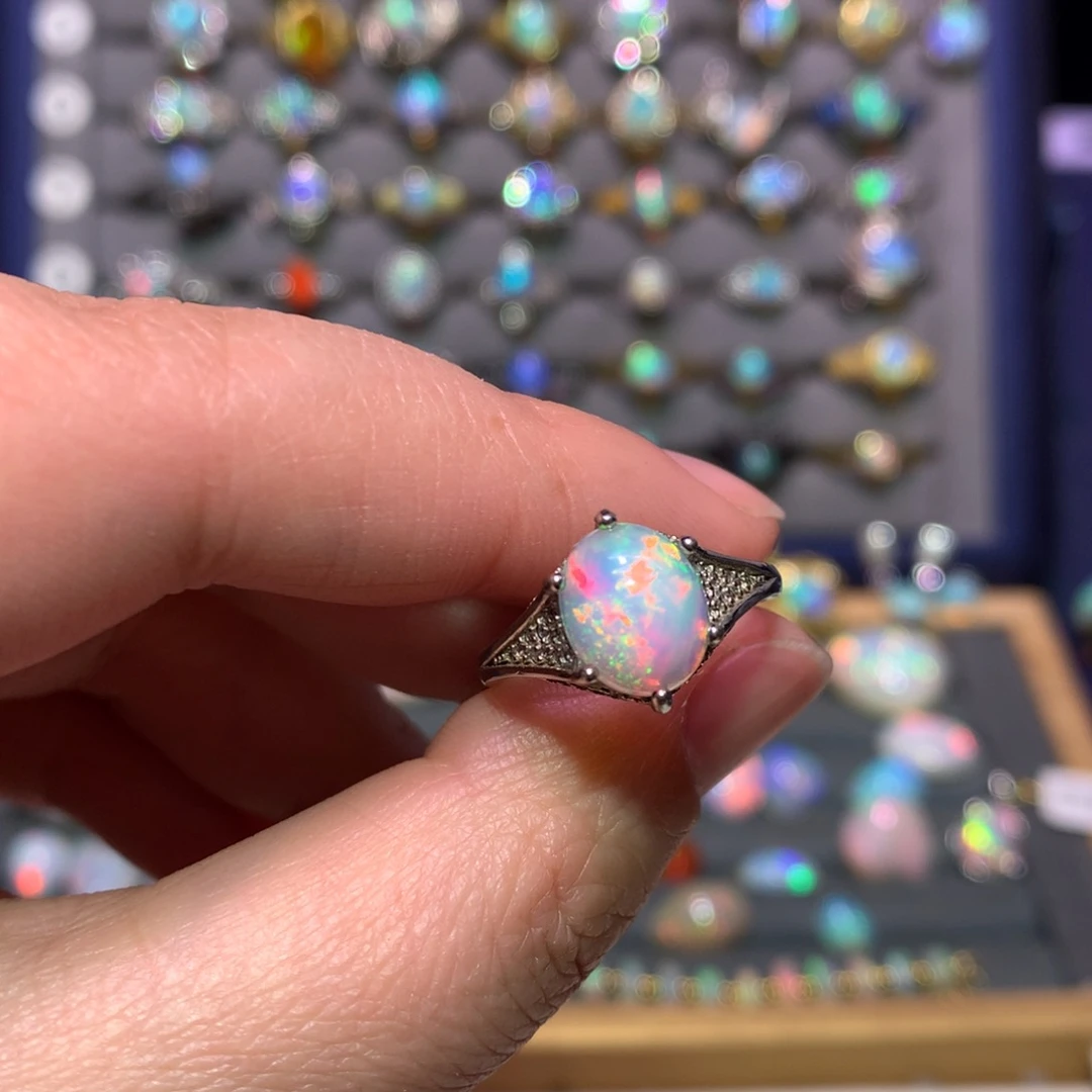 银S925镶嵌欧泊戒指款式