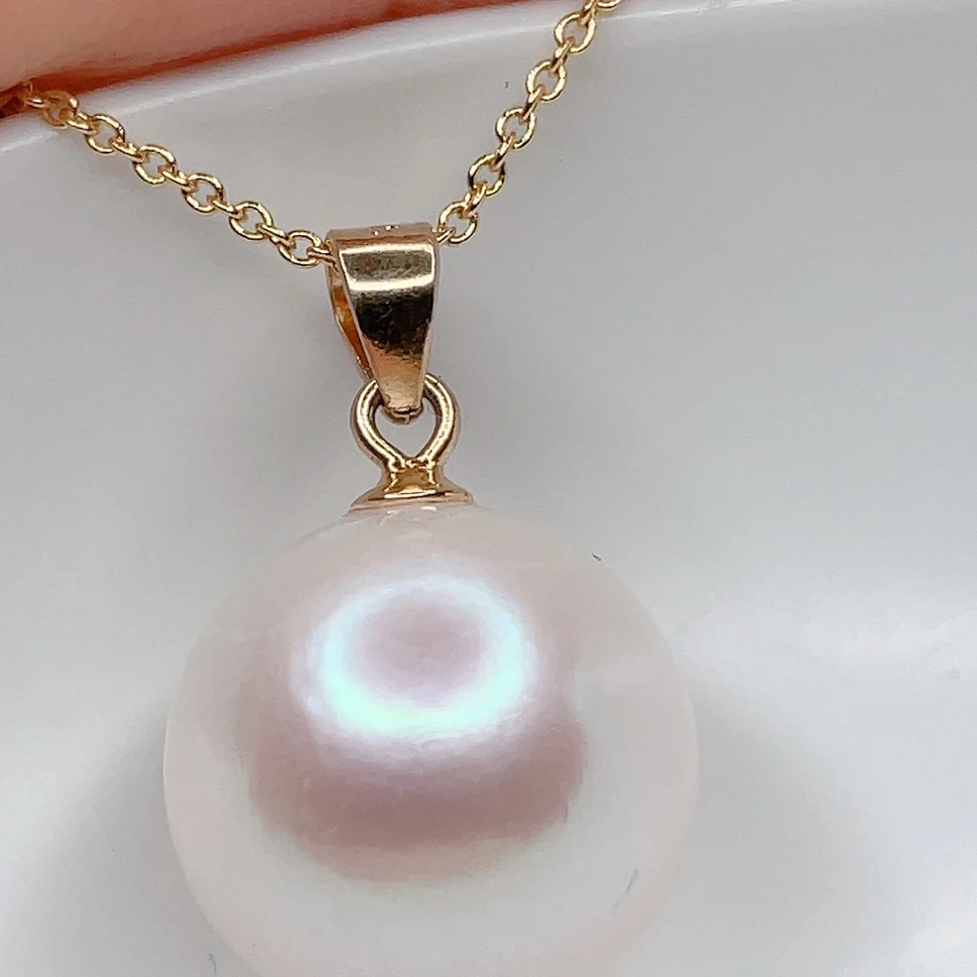 吊坠(不含链)银S925镶嵌淡水珍珠