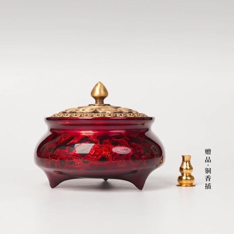 七巷大漆极光系列犀皮大漆香炉家用室内非遗檀香文玩香道配件摆件