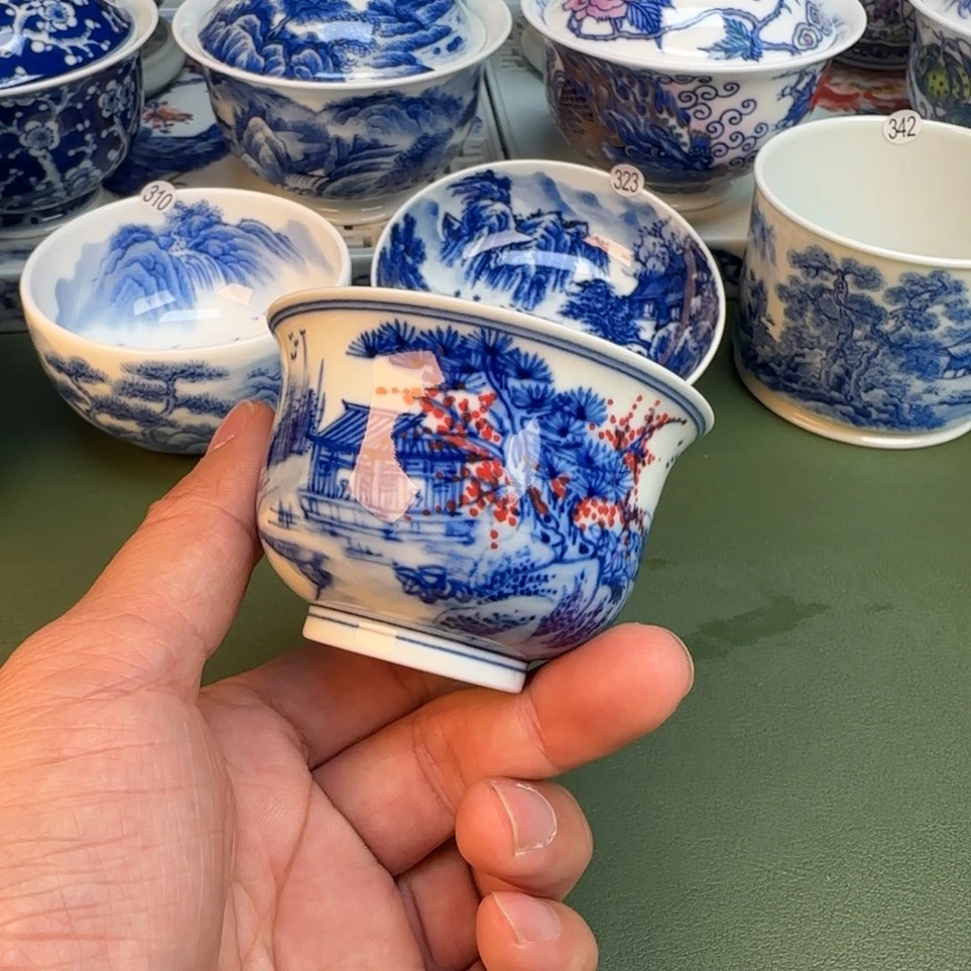 陶纯手工纯手绘茶具石头345