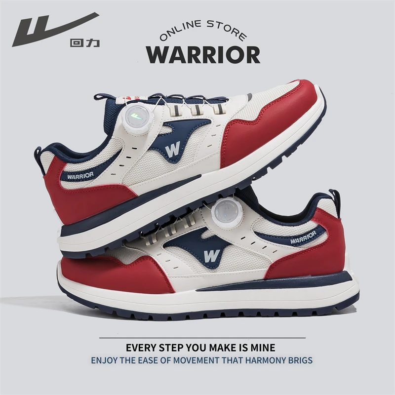 回力厚底运动鞋男鞋2025新款春季户外登山鞋旋转纽扣跑步休闲鞋子