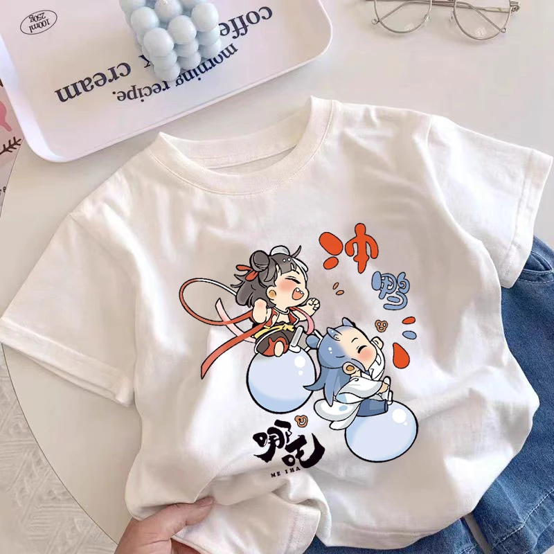 哪吒儿童纯棉短袖T恤敖丙2025儿童男童女童上衣中小童卡通半袖