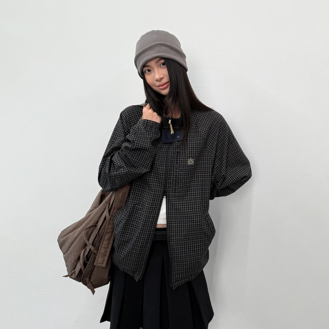 【达播专用】roaringwild a arch 咆哮野兽  黑色格纹轻质骑行夹克