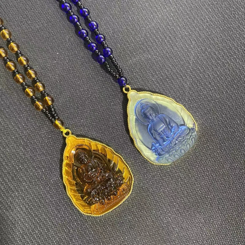 合金 黄色佛像·连衣裙项链