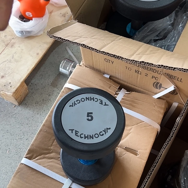 全新纯钢泰诺哑铃5公斤一对粉色