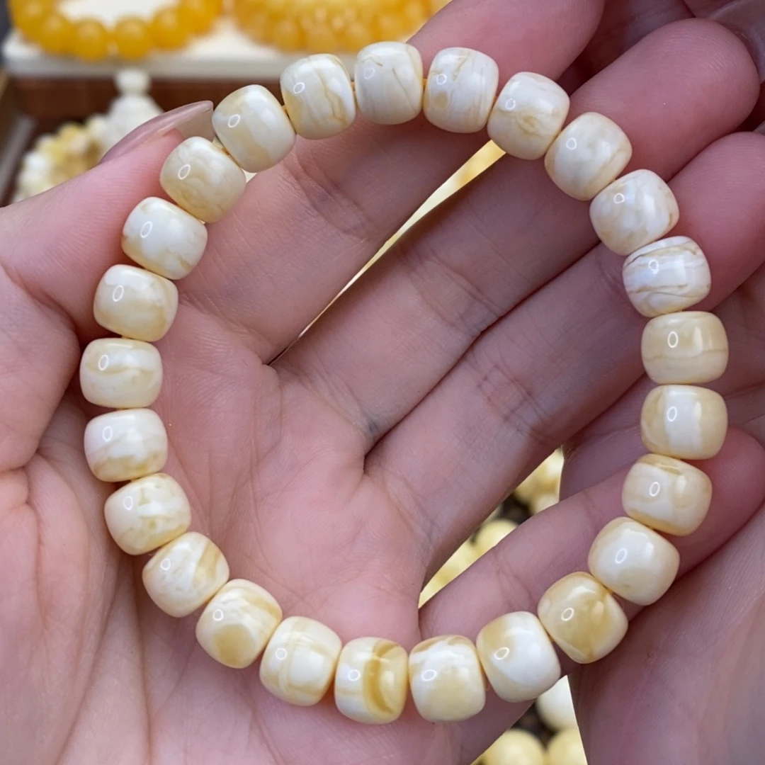 蜜蜡未镶嵌裸石手链