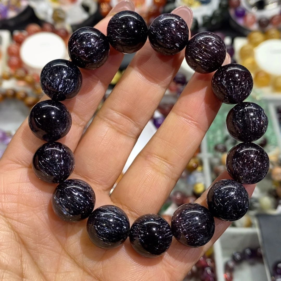 未镶嵌水晶手链黑加仑满矿13➕