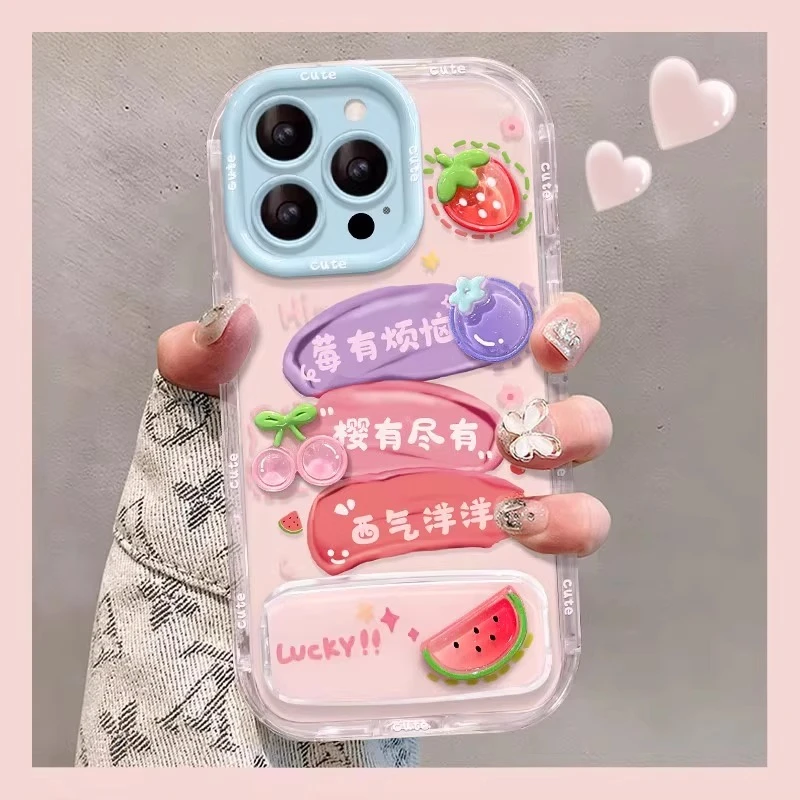 莓有烦恼适用苹果16promax手机壳新款iphone15pro创意水17promax