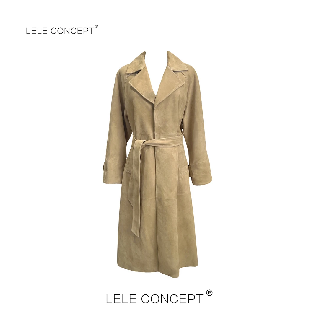 LELE CONCEPT丨【如一】都市轻奢高级时装款阔型皮风衣P0033