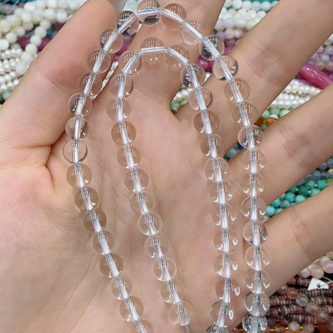 玛瑙/玉髓未镶嵌珠宝半成品净体白水晶一条卡6