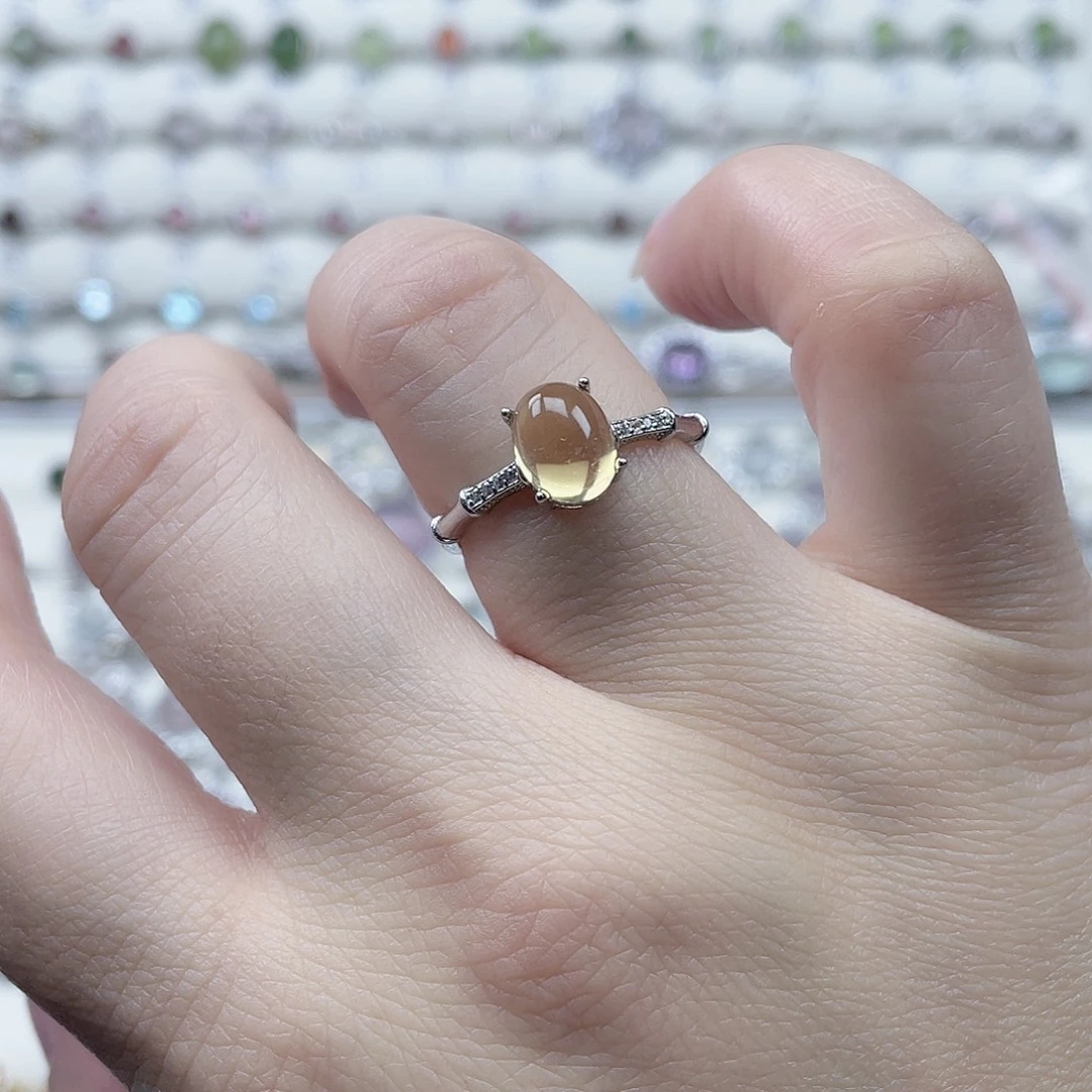 戒指银S925镶嵌水晶