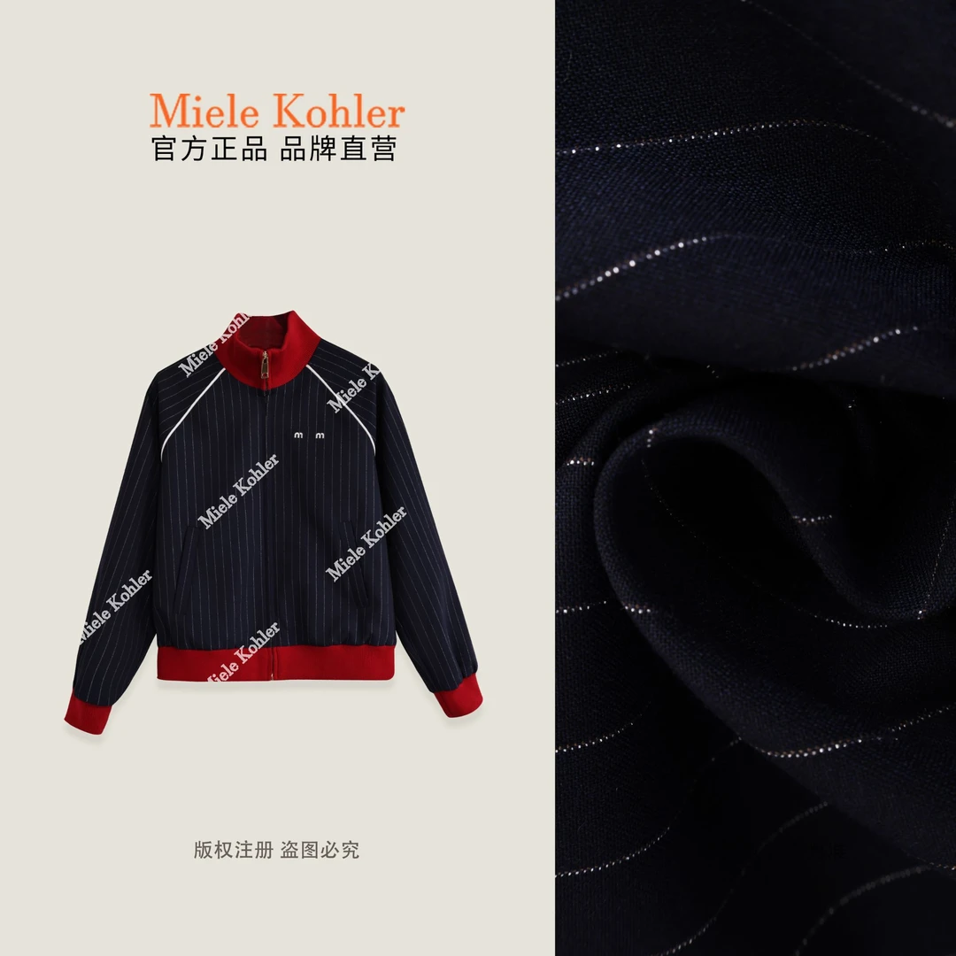【星河流光】秋季新款轻奢条纹女拼接外套MKAQ86550【澳门小源同款】