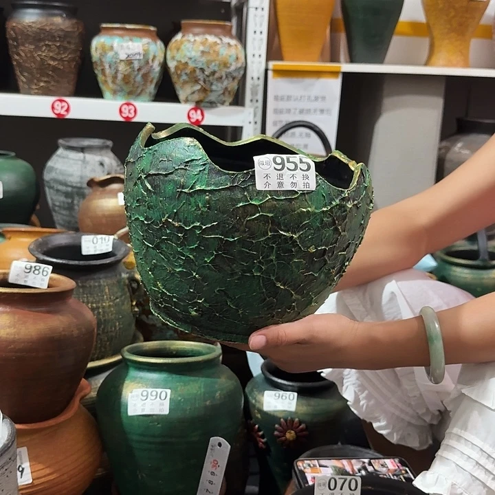 瑕疵绿色蛋壳955高度17口径20