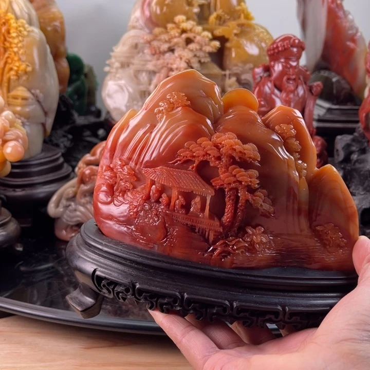 用***8寿山石香山访友摆件