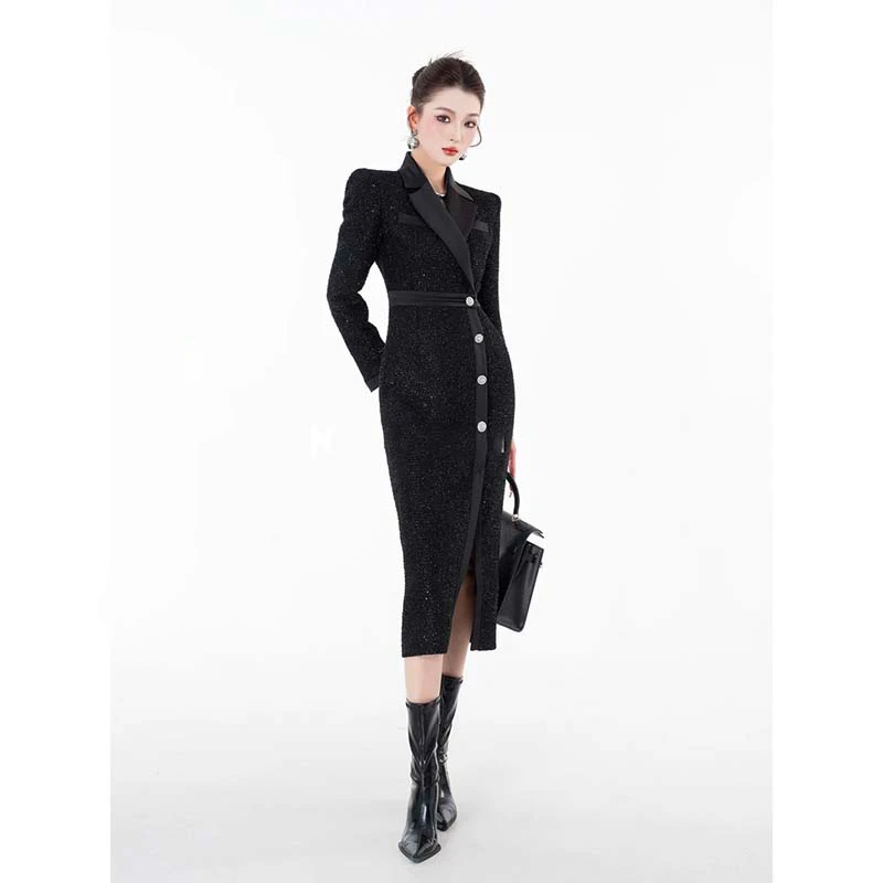 【有里布】2025秋冬法式轻奢名媛小香风别致连衣裙DM0265