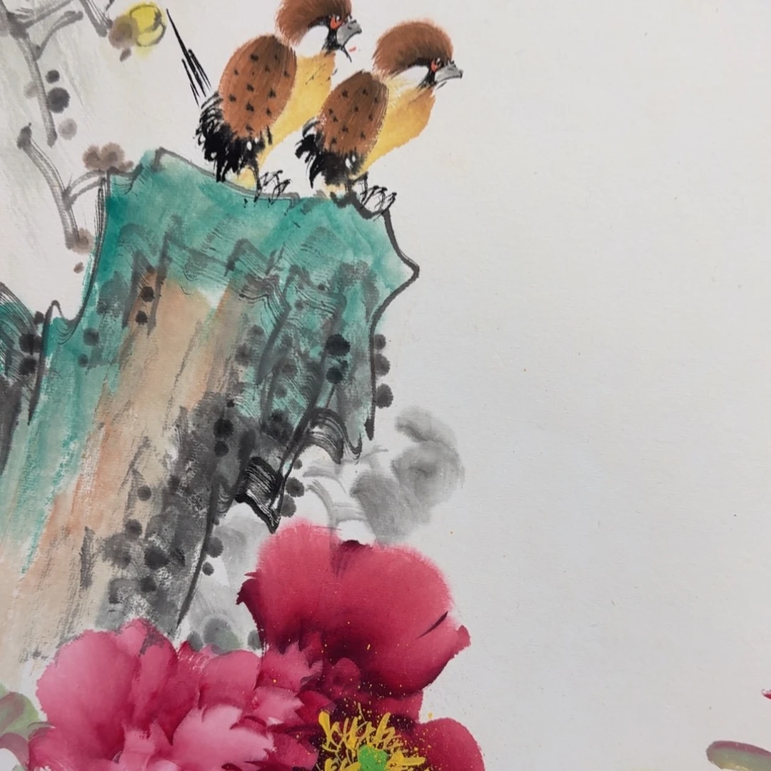 国画国画纯手绘山水花鸟