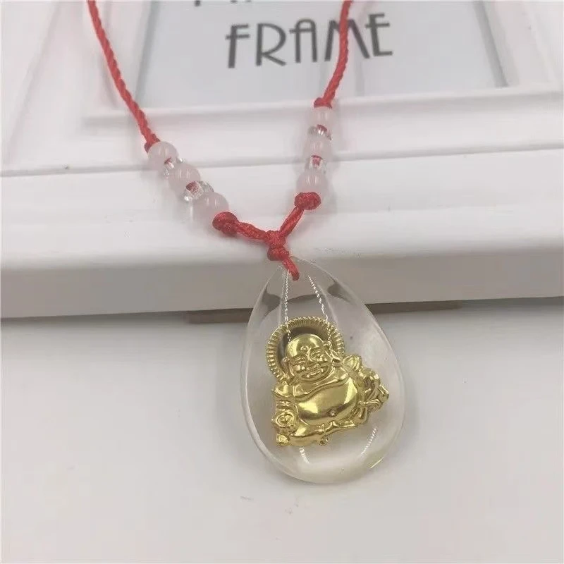 非金属树脂吊坠 精美弥勒佛仿水晶古法工艺吊坠