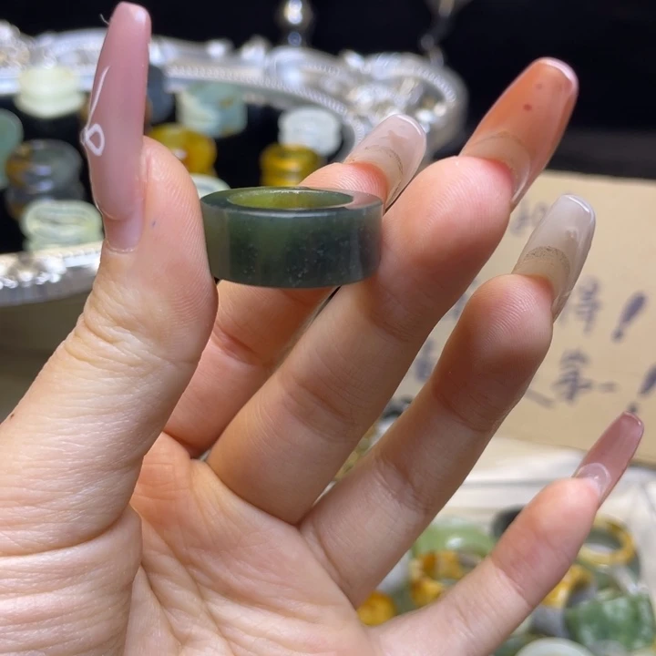 蛇纹石玉合金戒指59-16.3微瑕