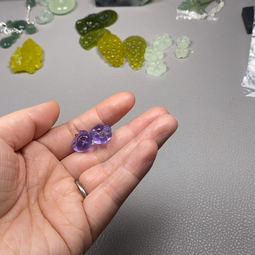 【闪购商品】萤石挂件耳饰耳环项链未镶嵌瓜*瓜