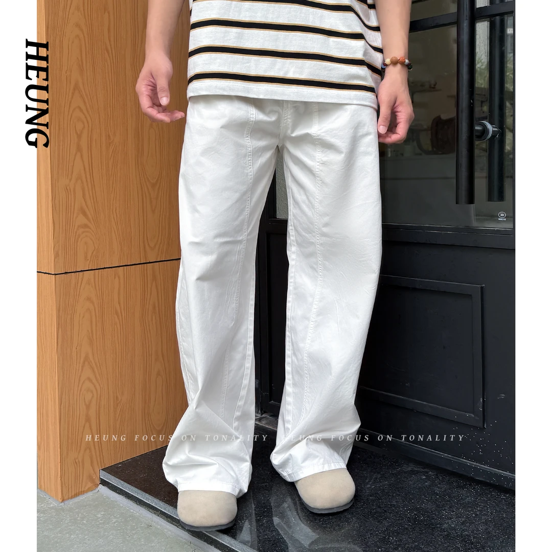 夏季纯棉薄款透气美式宽松牛仔裤复古百搭垂感直筒休闲高级感阔腿