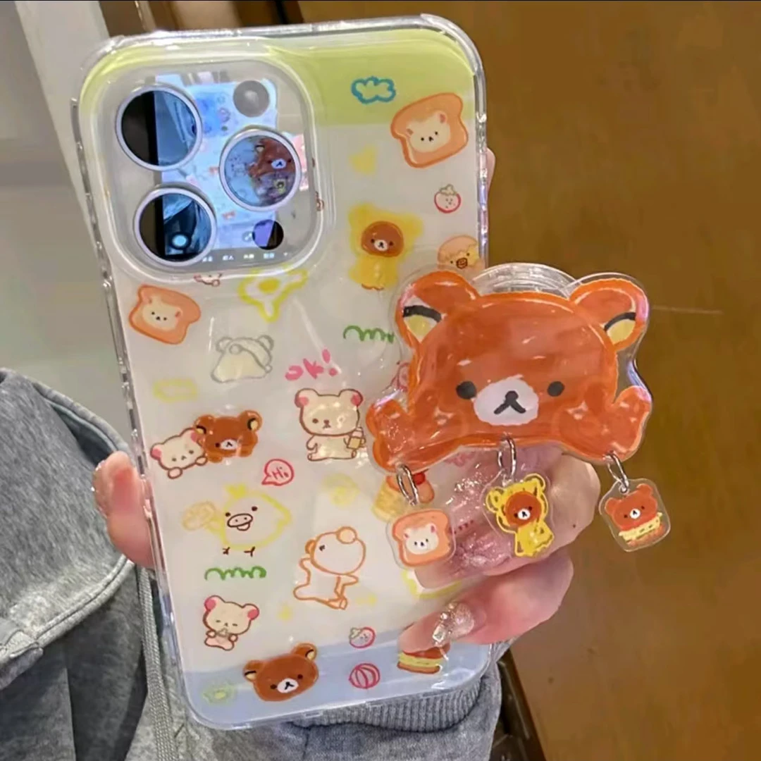 甜品轻松熊适用苹果16promax手机壳VIVO华为OPPO小米15一加防摔壳