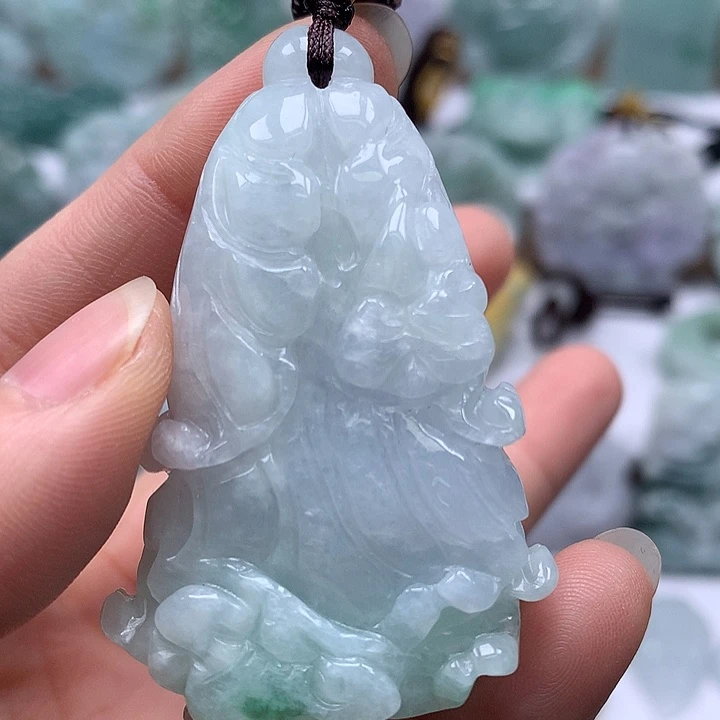 翡翠未镶嵌颈饰百财卡厚装15.8+