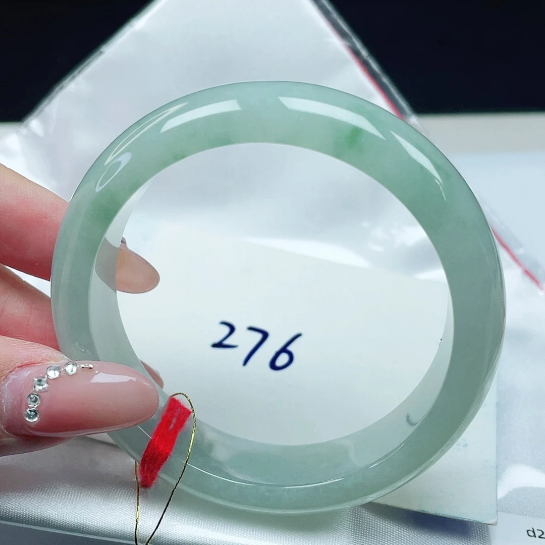 翡翠未镶嵌手镯小宽胎正圈53+