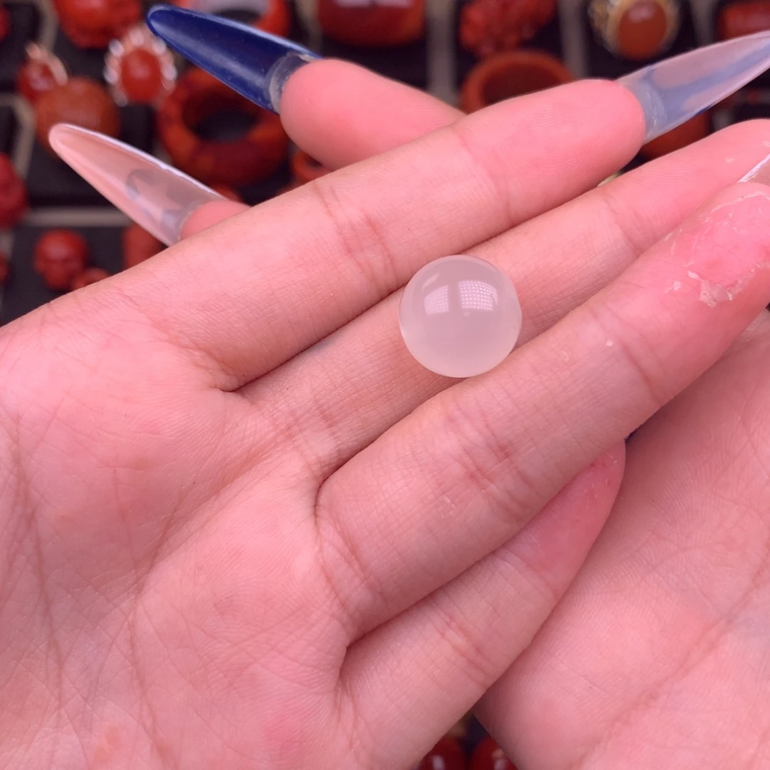 南红玛瑙未镶嵌荔枝冻圆珠12+