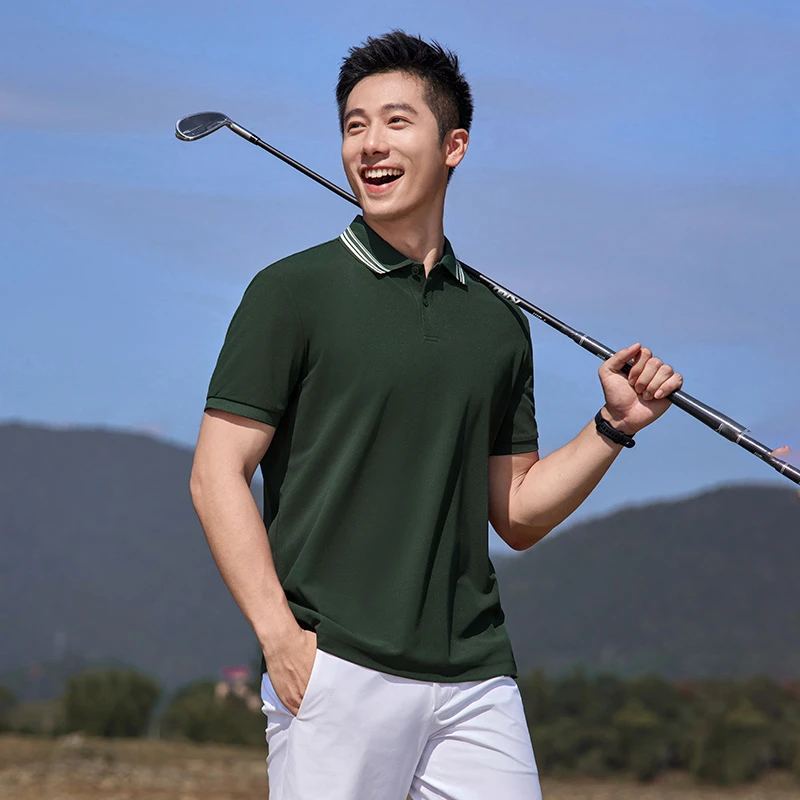 抗紫外线 高端短袖男t恤速干Polo衫新款黑科技汗无痕工作服装上衣