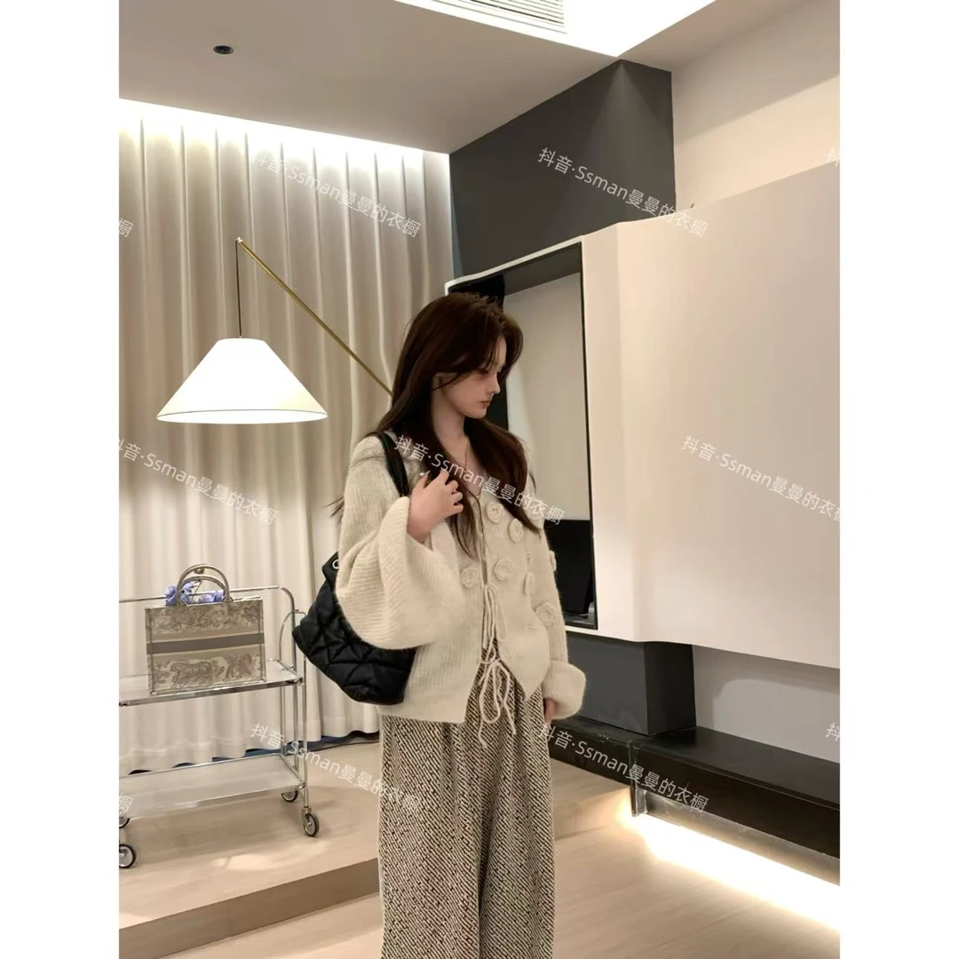 Ssman【慵懒温柔小开衫】冬季时尚休闲慵懒针织洋气毛衣