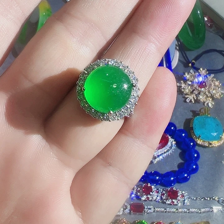 钨金红色蓝色满钻镶嵌