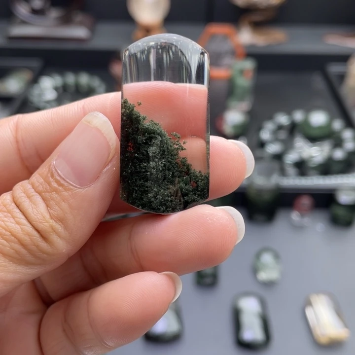 水晶颈饰未镶嵌绿幽灵吊坠定制