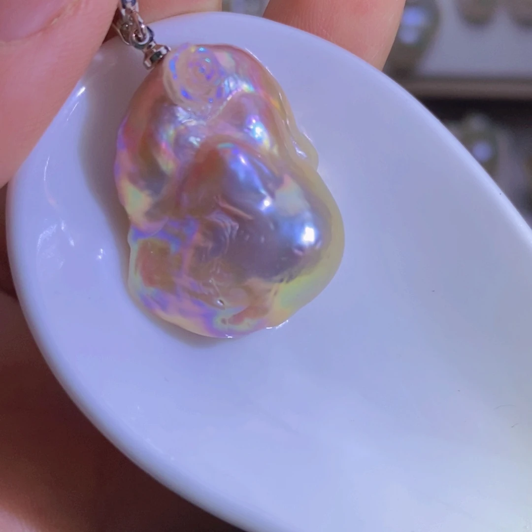 银S925镶嵌淡水珍珠天然淡水珍珠