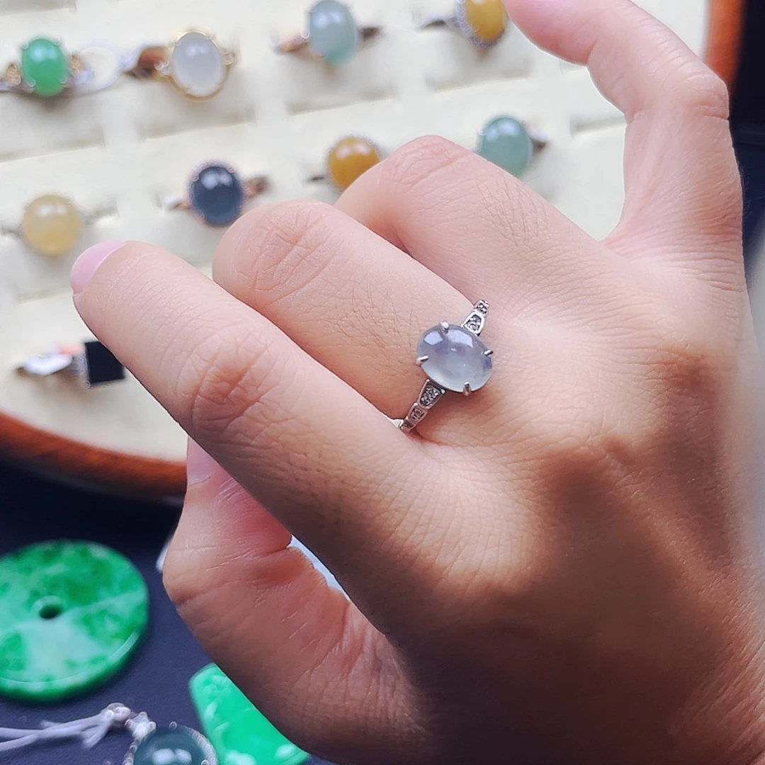 翡翠戒指银S925镶嵌