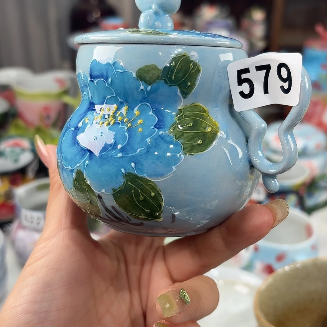 晶***明景德镇手绘高温釉下彩陶瓷茶具