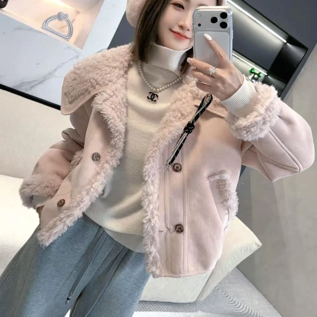 熙薇【暖糯象限】2025冬季新款皮毛一体减龄保暖外套H6313