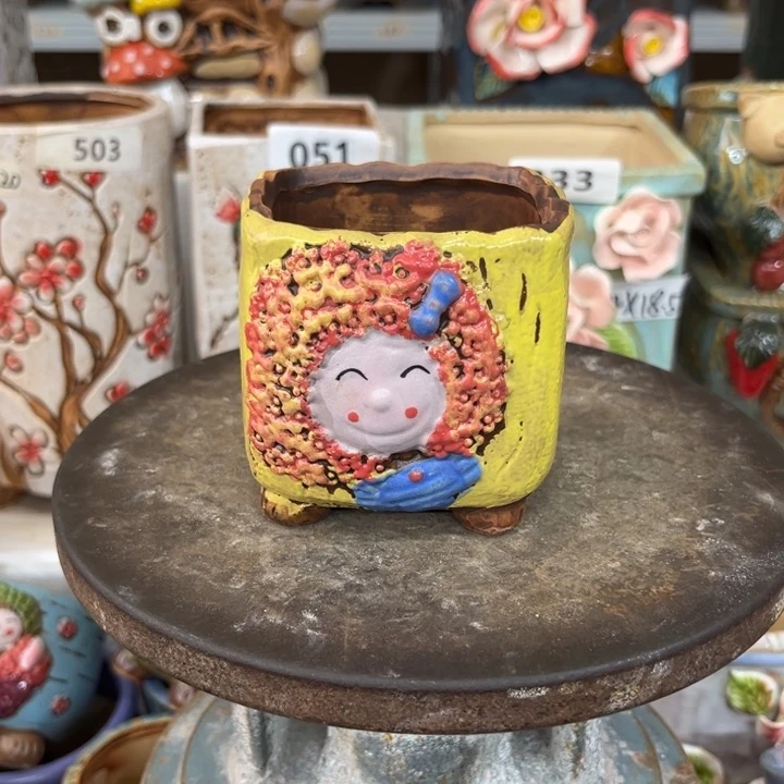 紫砂花盆粗陶材质多肉花盆